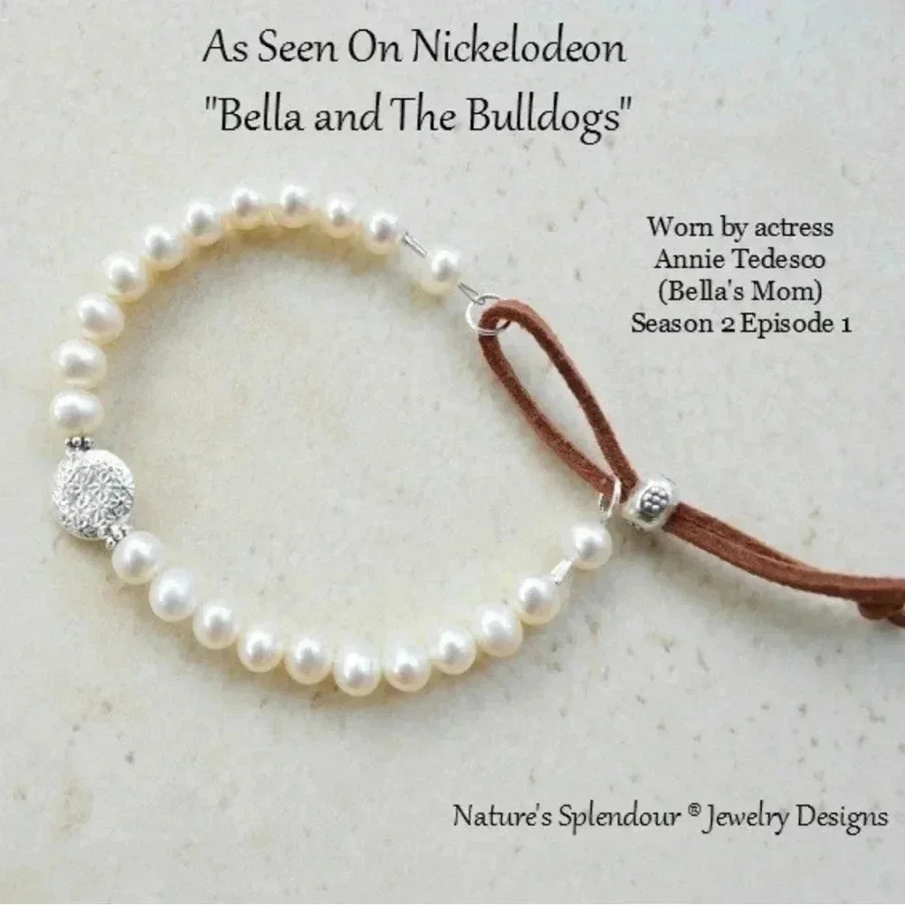 Pearl Bracelet, For Women and Men, Unisex,  Worn On TV, Bella and The Bulldogs,